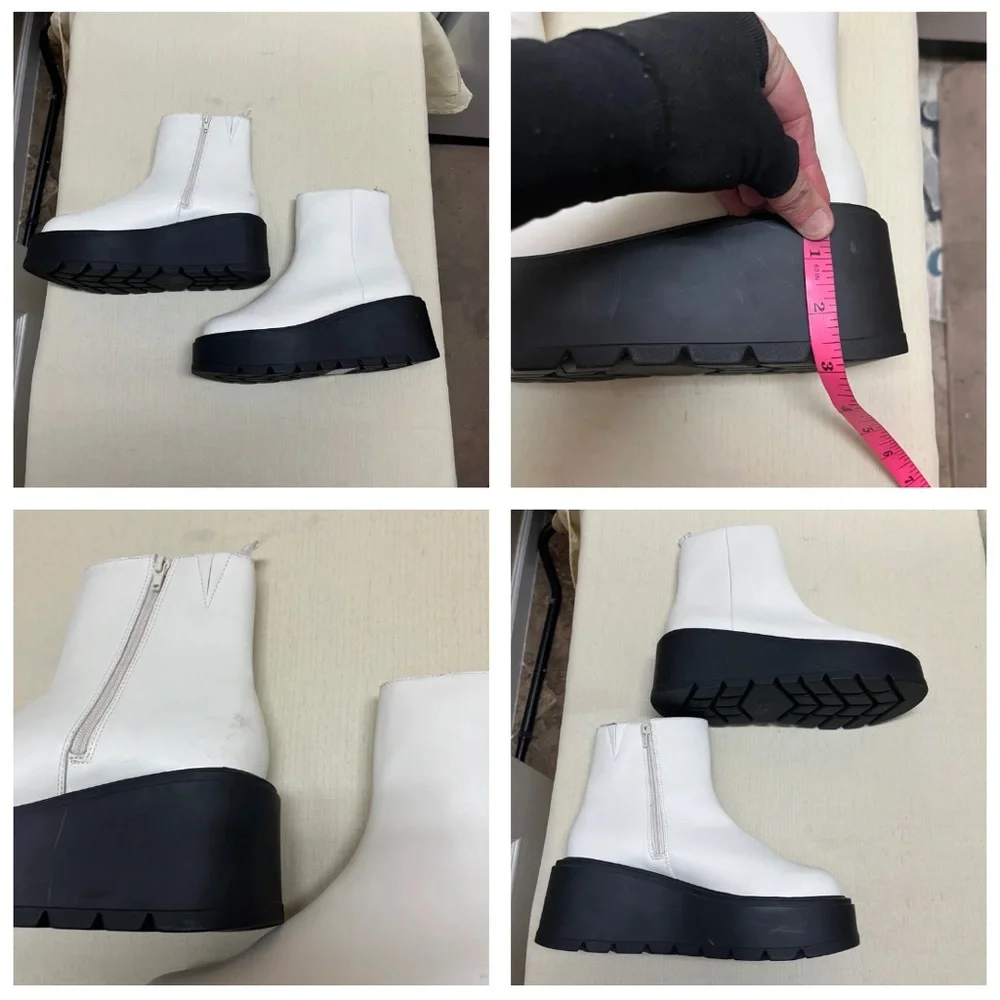 BP size 8.5 white/black Milo Platform Bootie